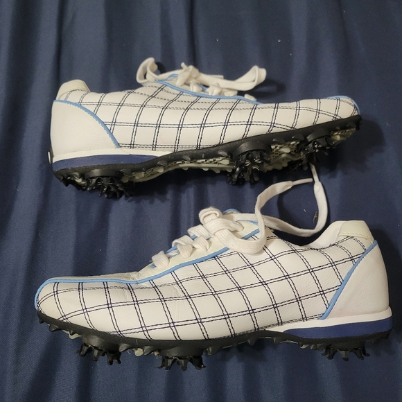 Footjoy Shoes Mens 5 M LoPro Spikes Golf Sneakers 97214 White Leather Lace Up - Picture 5 of 8